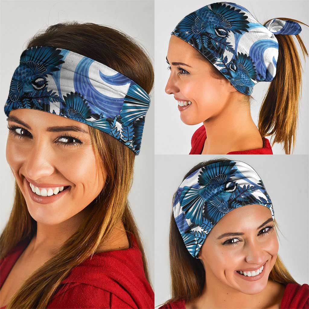 Piwakawaka New Zealand Matariki Neck Gaiter Maori New Year Silver Fern Blue Galaxy