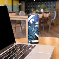 Piwakawaka New Zealand Matariki Skinny Tumbler Maori New Year Silver Fern Blue Galaxy