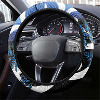 Piwakawaka New Zealand Matariki Steering Wheel Cover Maori New Year Silver Fern Blue Galaxy