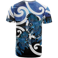 Piwakawaka New Zealand Matariki T Shirt Maori New Year Silver Fern Blue Galaxy