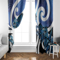 Piwakawaka New Zealand Matariki Window Curtain Maori New Year Silver Fern Blue Galaxy