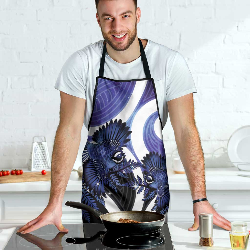 Piwakawaka New Zealand Matariki Apron Maori New Year Silver Fern Purple Galaxy