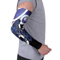 Piwakawaka New Zealand Matariki Arm Sleeves Maori New Year Silver Fern Purple Galaxy