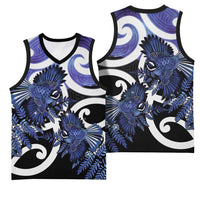 Piwakawaka New Zealand Matariki Basketball Jersey Maori New Year Silver Fern Purple Galaxy