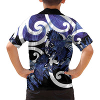 Piwakawaka New Zealand Matariki Family Matching Tank Maxi Dress and Hawaiian Shirt Maori New Year Silver Fern Purple Galaxy