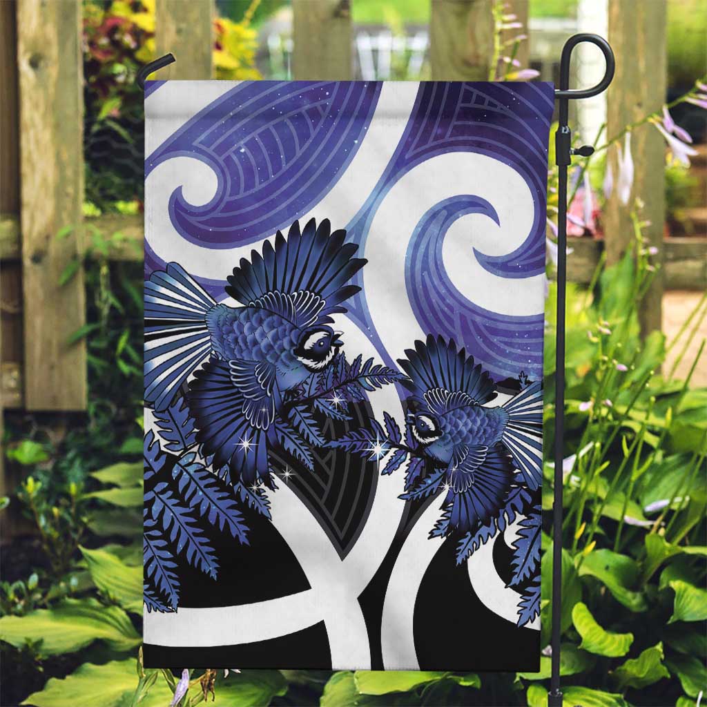 Piwakawaka New Zealand Matariki Garden Flag Maori New Year Silver Fern Purple Galaxy