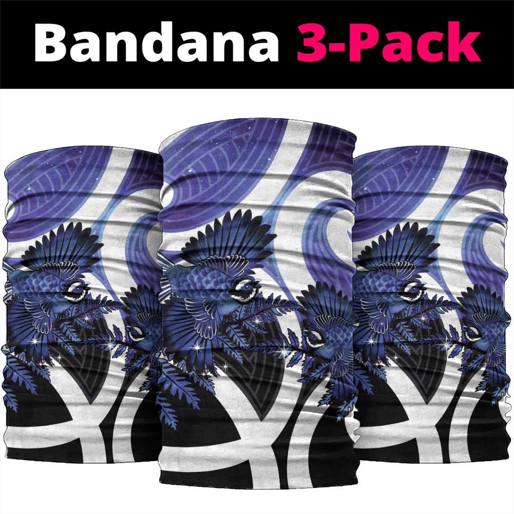 Piwakawaka New Zealand Matariki Neck Gaiter Maori New Year Silver Fern Purple Galaxy