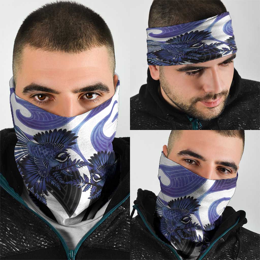 Piwakawaka New Zealand Matariki Neck Gaiter Maori New Year Silver Fern Purple Galaxy