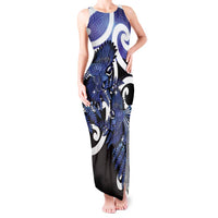 Piwakawaka New Zealand Matariki Tank Maxi Dress Maori New Year Silver Fern Purple Galaxy