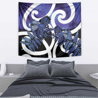 Piwakawaka New Zealand Matariki Tapestry Maori New Year Silver Fern Purple Galaxy
