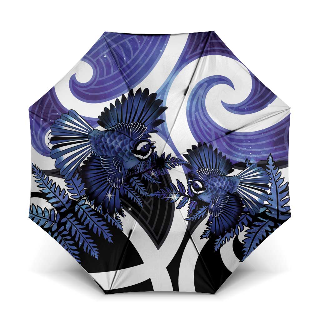 Piwakawaka New Zealand Matariki Umbrella Maori New Year Silver Fern Purple Galaxy