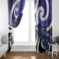 Piwakawaka New Zealand Matariki Window Curtain Maori New Year Silver Fern Purple Galaxy