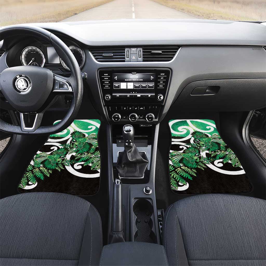 Piwakawaka New Zealand Matariki Car Mats Maori New Year Silver Fern Green Galaxy