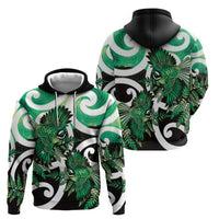Piwakawaka New Zealand Matariki Hoodie Maori New Year Silver Fern Green Galaxy