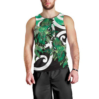 Piwakawaka New Zealand Matariki Men Tank Top Maori New Year Silver Fern Green Galaxy