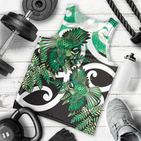 Piwakawaka New Zealand Matariki Men Tank Top Maori New Year Silver Fern Green Galaxy