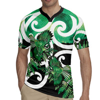 Piwakawaka New Zealand Matariki Rugby Jersey Maori New Year Silver Fern Green Galaxy