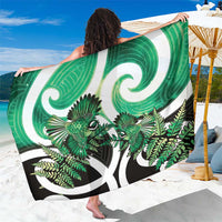 Piwakawaka New Zealand Matariki Sarong Maori New Year Silver Fern Green Galaxy