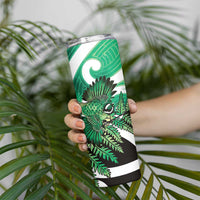 Piwakawaka New Zealand Matariki Skinny Tumbler Maori New Year Silver Fern Green Galaxy