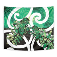 Piwakawaka New Zealand Matariki Tapestry Maori New Year Silver Fern Green Galaxy