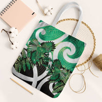 Piwakawaka New Zealand Matariki Tote Bag Maori New Year Silver Fern Green Galaxy