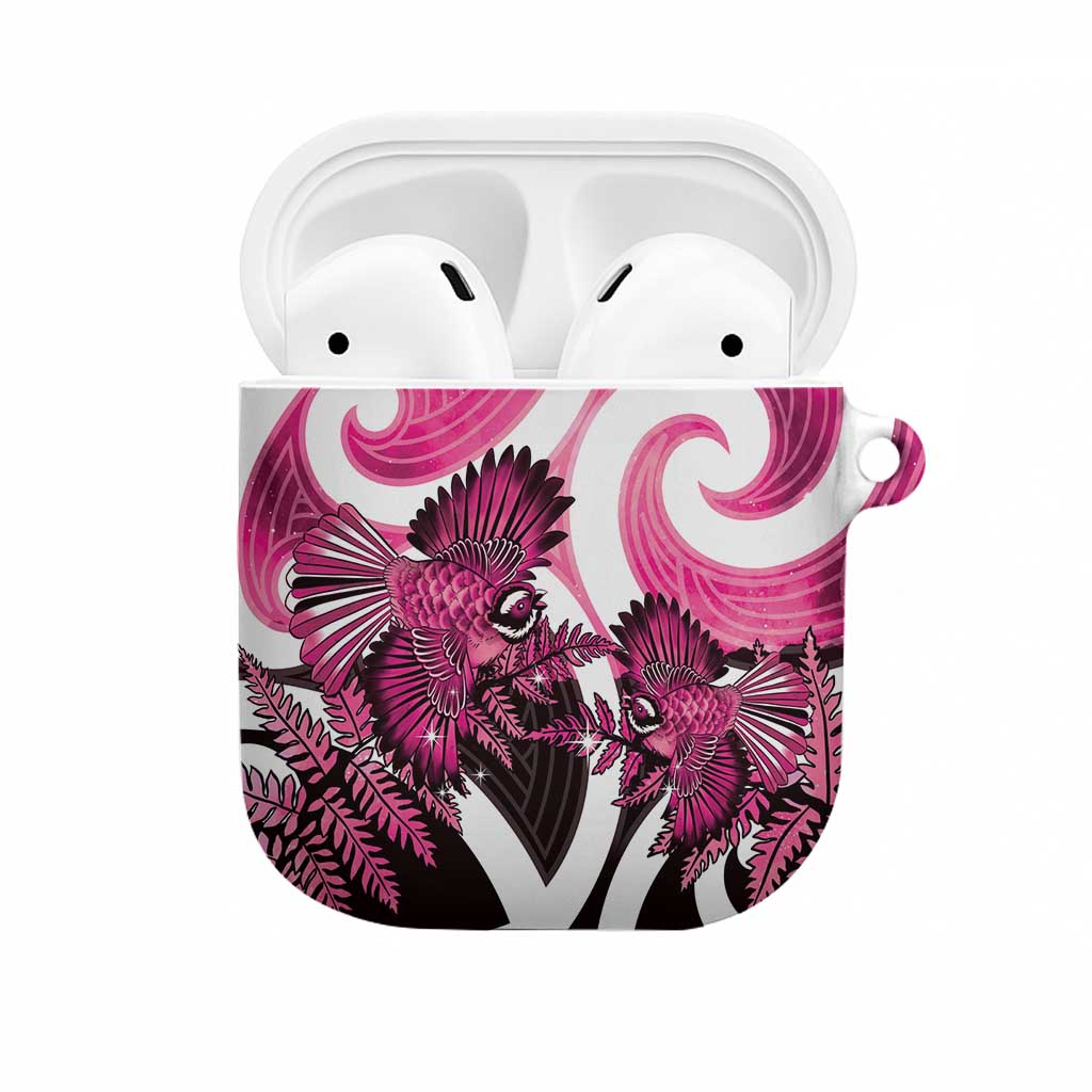 Piwakawaka New Zealand Matariki AirPods Case Maori New Year Silver Fern Pink Galaxy