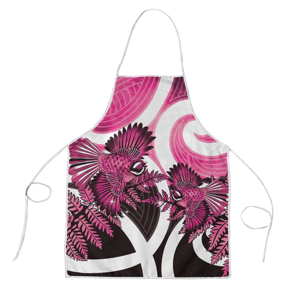 Piwakawaka New Zealand Matariki Apron Maori New Year Silver Fern Pink Galaxy