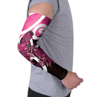 Piwakawaka New Zealand Matariki Arm Sleeves Maori New Year Silver Fern Pink Galaxy