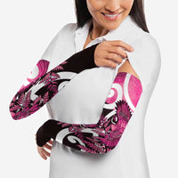 Piwakawaka New Zealand Matariki Arm Sleeves Maori New Year Silver Fern Pink Galaxy