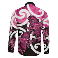 Piwakawaka New Zealand Matariki Family Matching Mermaid Dress and Hawaiian Shirt Maori New Year Silver Fern Pink Galaxy