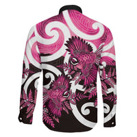 Piwakawaka New Zealand Matariki Family Matching Tank Maxi Dress and Hawaiian Shirt Maori New Year Silver Fern Pink Galaxy