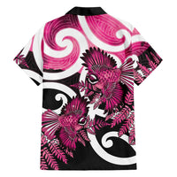 Piwakawaka New Zealand Matariki Hawaiian Shirt Maori New Year Silver Fern Pink Galaxy