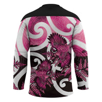 Piwakawaka New Zealand Matariki Hockey Jersey Maori New Year Silver Fern Pink Galaxy
