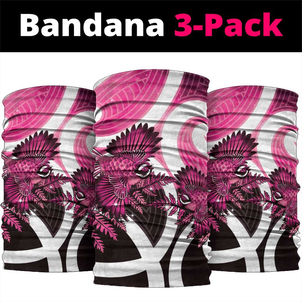 Piwakawaka New Zealand Matariki Neck Gaiter Maori New Year Silver Fern Pink Galaxy