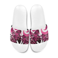 Piwakawaka New Zealand Matariki Slide Sandals Maori New Year Silver Fern Pink Galaxy