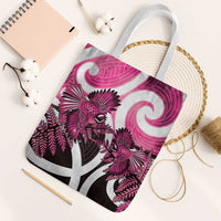 Piwakawaka New Zealand Matariki Tote Bag Maori New Year Silver Fern Pink Galaxy