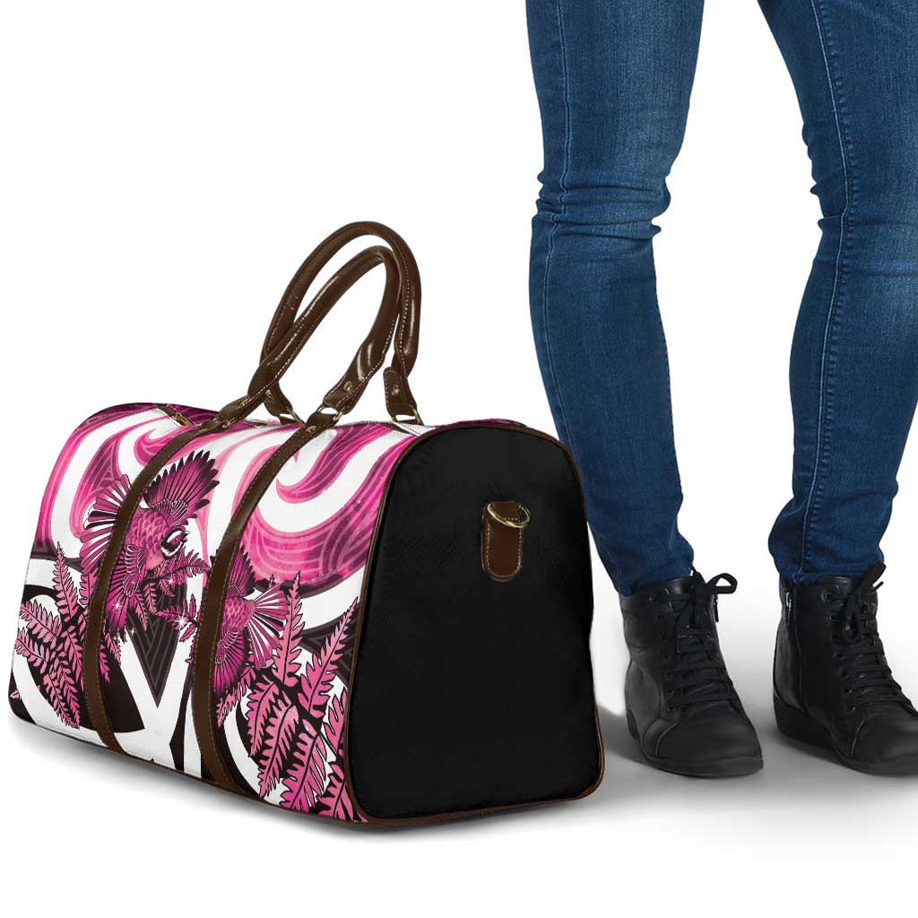 Piwakawaka New Zealand Matariki Travel Bag Maori New Year Silver Fern Pink Galaxy