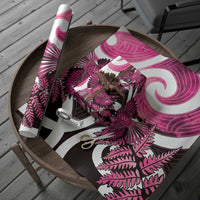 Piwakawaka New Zealand Matariki Wrapping Paper Maori New Year Silver Fern Pink Galaxy