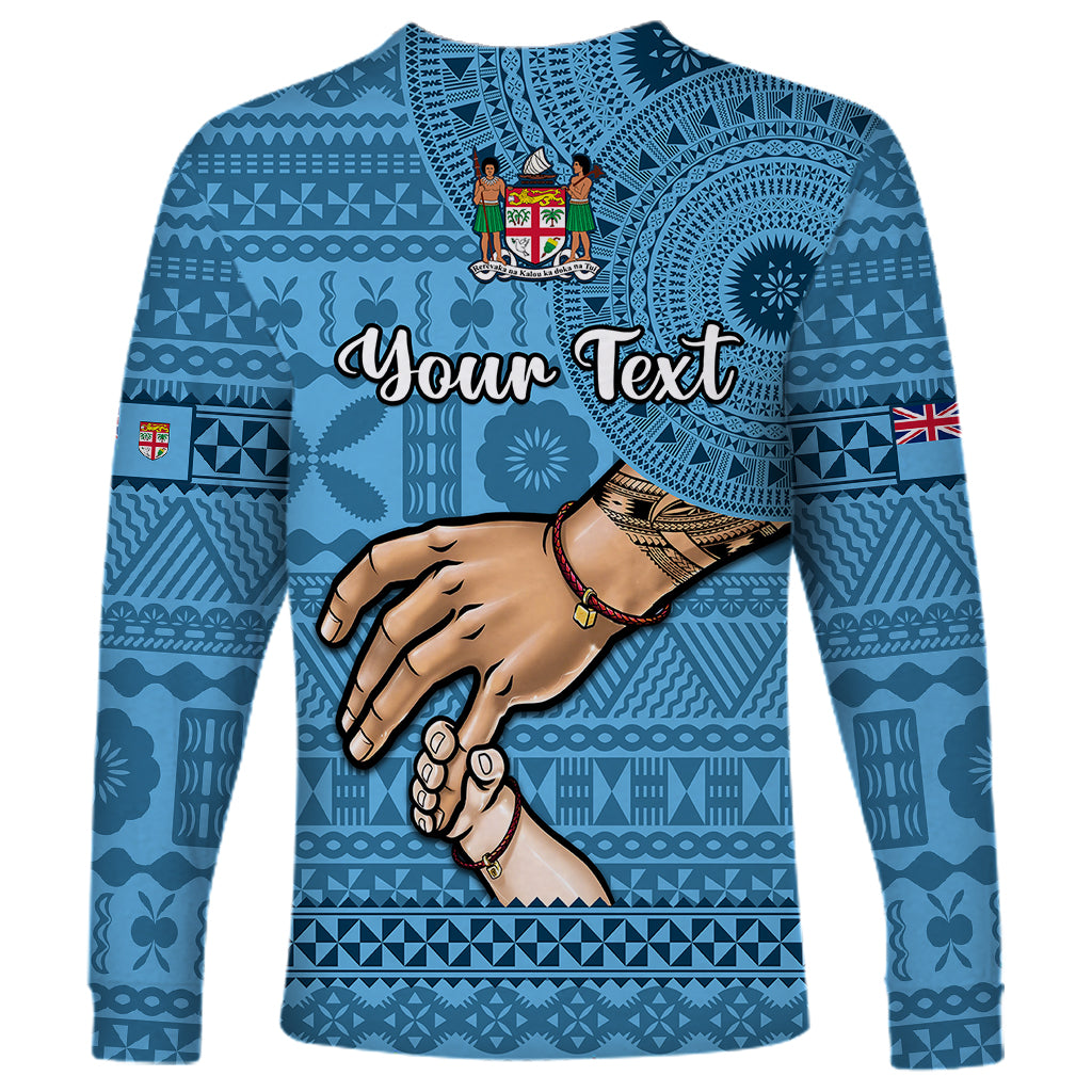 Personalised Father Day Fiji Long Sleeve Shirt I Love You Dad Fijian Tapa Pattern LT14 - Polynesian Pride