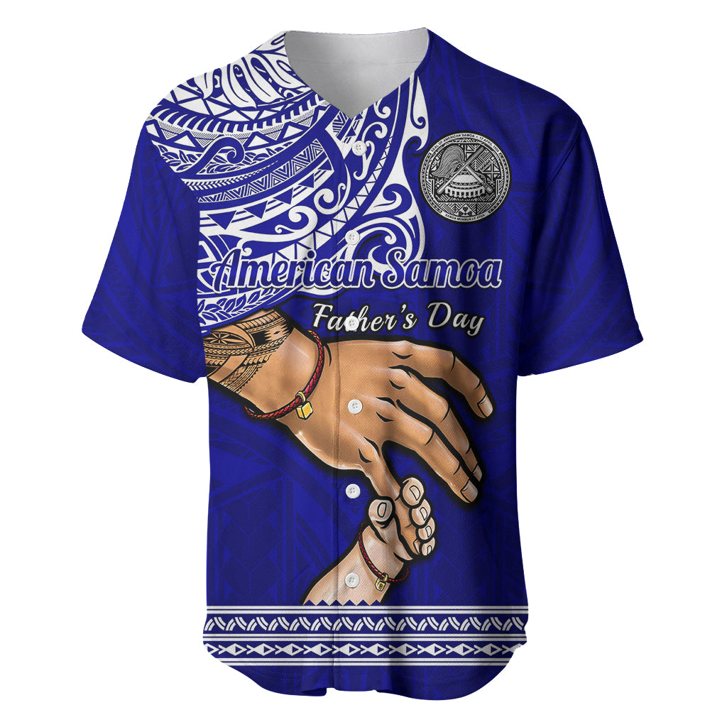 Polynesian Pride Father Day American Samoa Baseball Jersey I Love You Dad LT14 Blue - Polynesian Pride