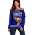 Polynesian Pride Father Day American Samoa Off Shoulder Sweater I Love You Dad LT14 Women Blue - Polynesian Pride