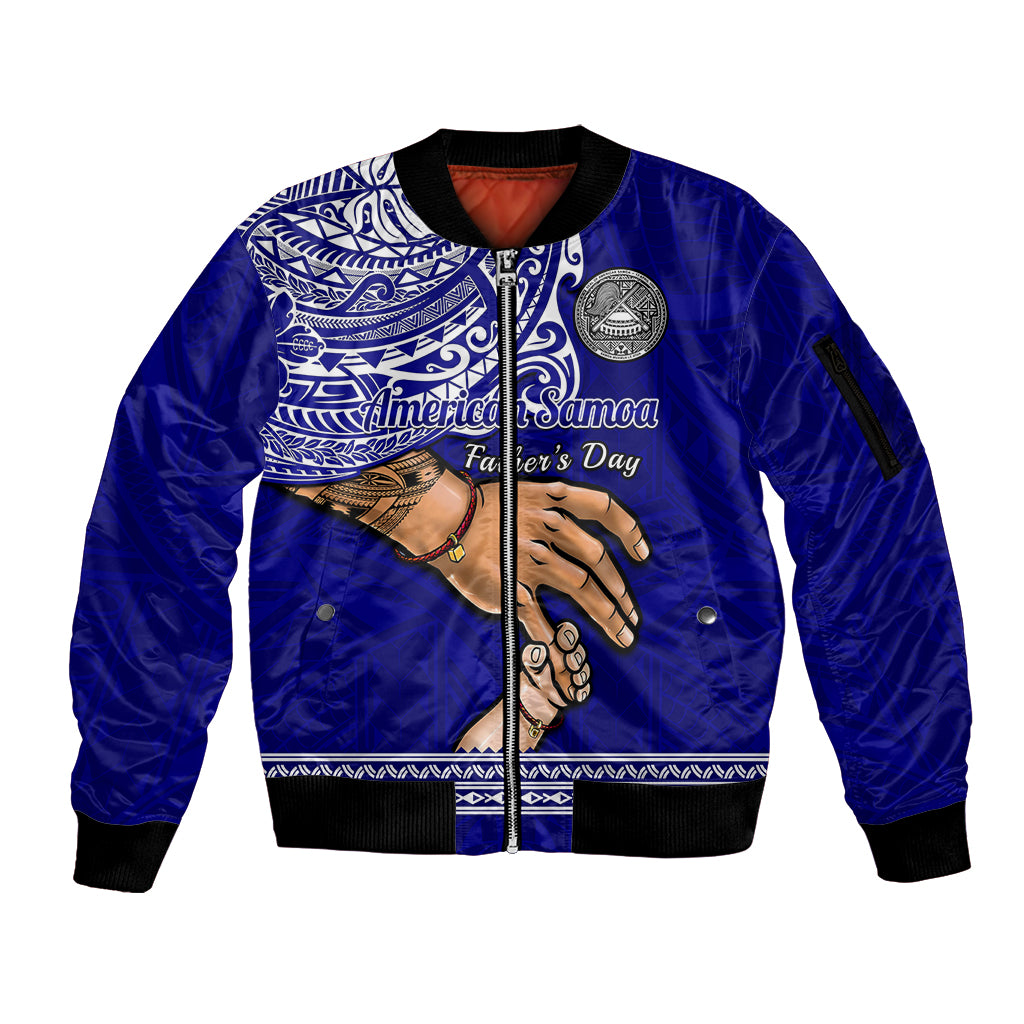 Polynesian Pride Father Day American Samoa Sleeve Zip Bomber Jacket I Love You Dad LT14 Unisex Blue - Polynesian Pride