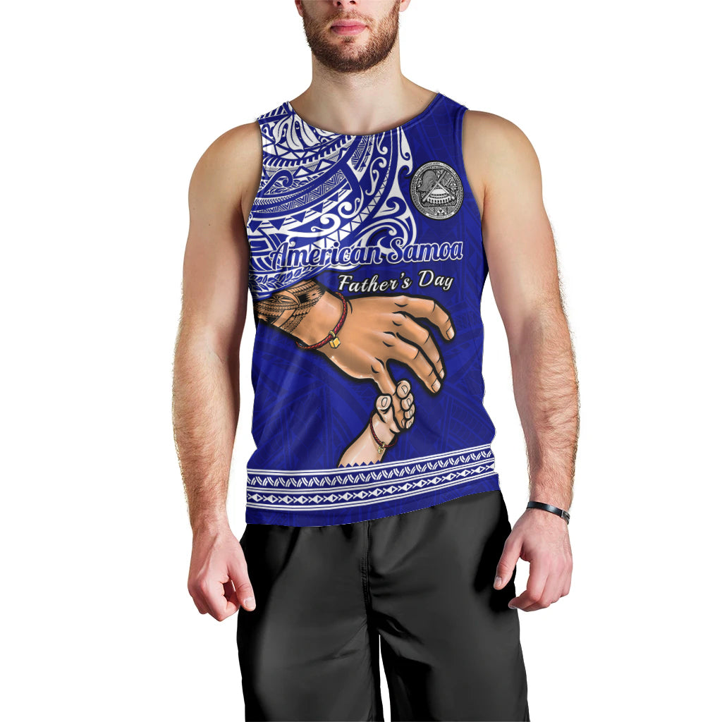 Personalised Father Day American Samoa Men Tank Top I Love You Dad LT14 - Polynesian Pride