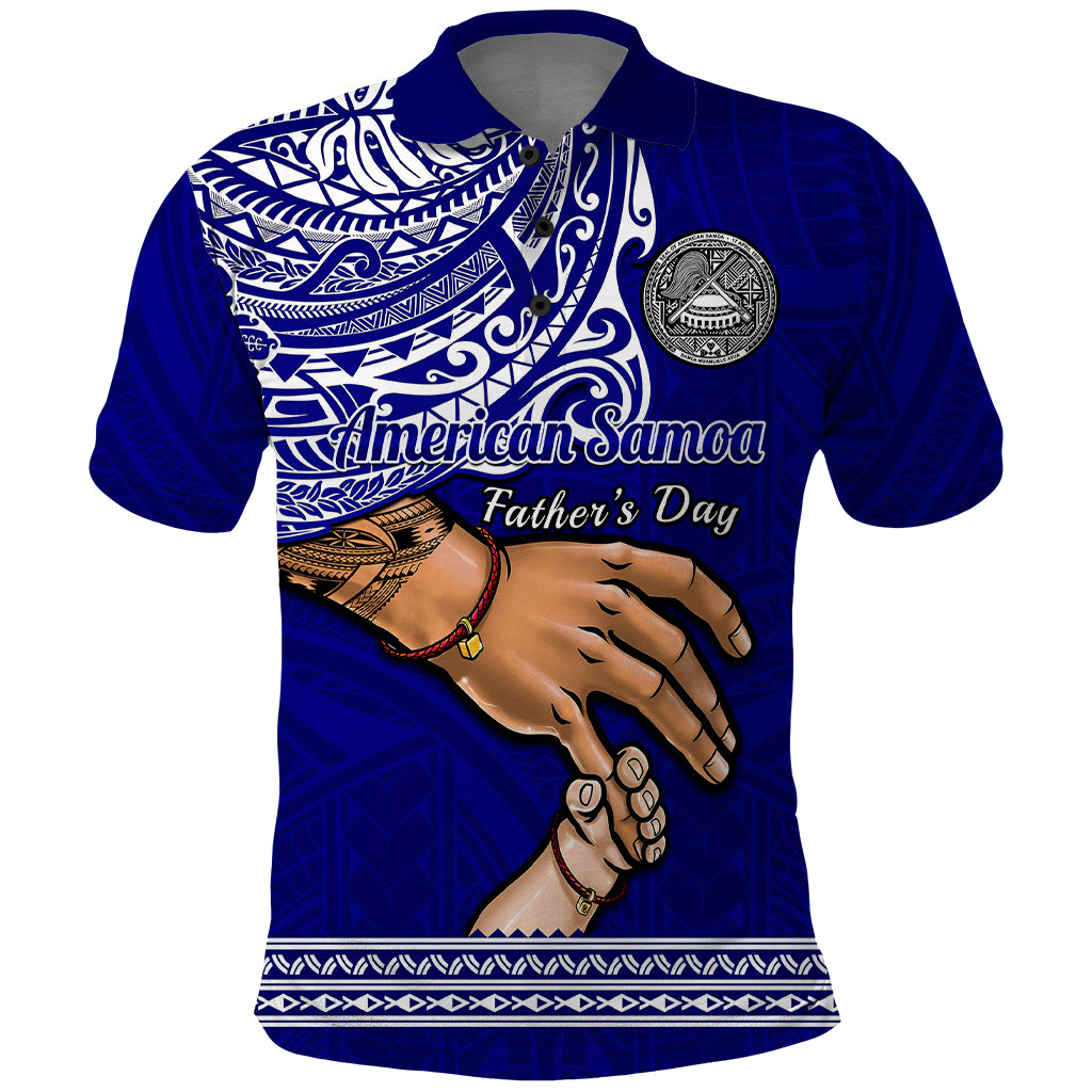 Custom Father Day American Samoa Polo Shirt I Love You Dad LT14 Blue - Polynesian Pride