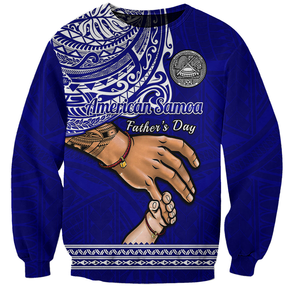 Personalised Father Day American Samoa Sweatshirt I Love You Dad LT14 Unisex Blue - Polynesian Pride