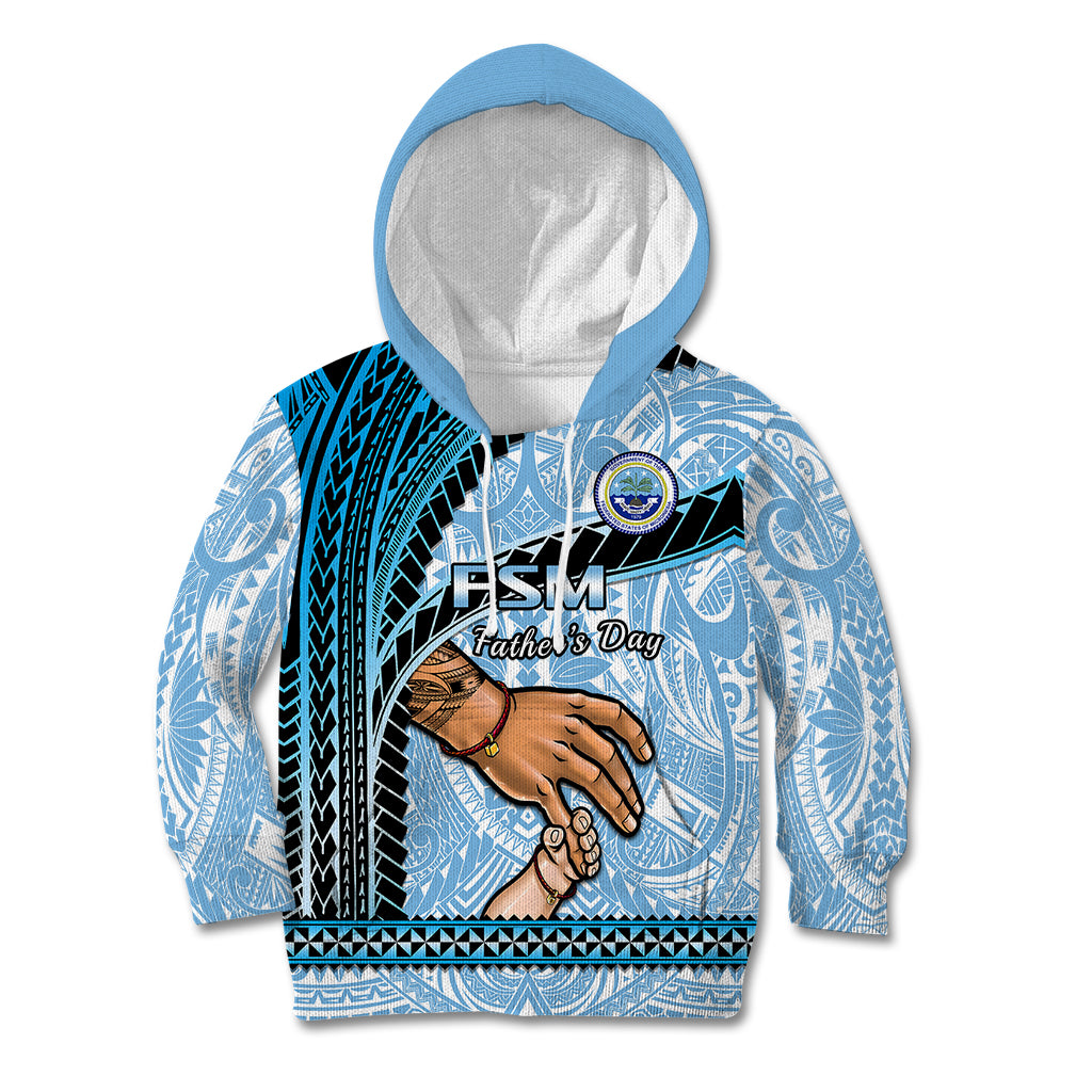 Polynesian Pride Father Day FSM Kid Hoodie Federated States of Micronesia I Love You Dad LT14 Hoodie Blue - Polynesian Pride