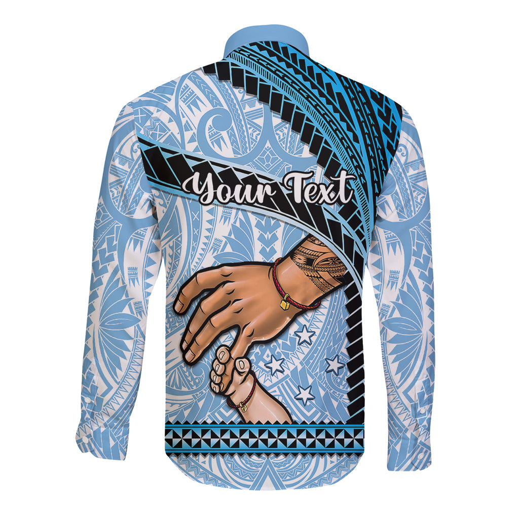 Personalised Father Day FSM Long Sleeve Button Shirt Federated States of Micronesia I Love You Dad LT14 - Polynesian Pride