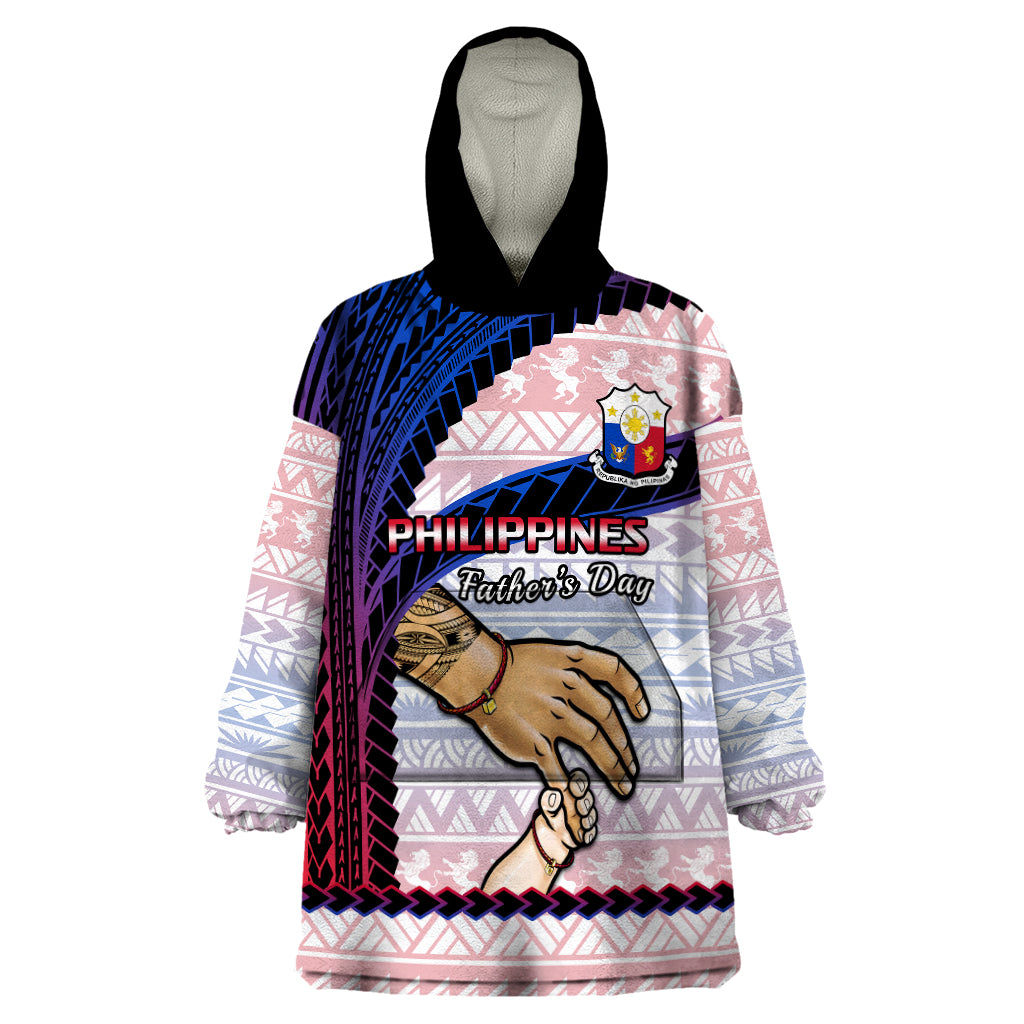 Personalised Father Day Philippines Wearable Blanket Hoodie Filipino Pattern Maligayang Araw ng Mga Ama LT14 One Size Art - Polynesian Pride