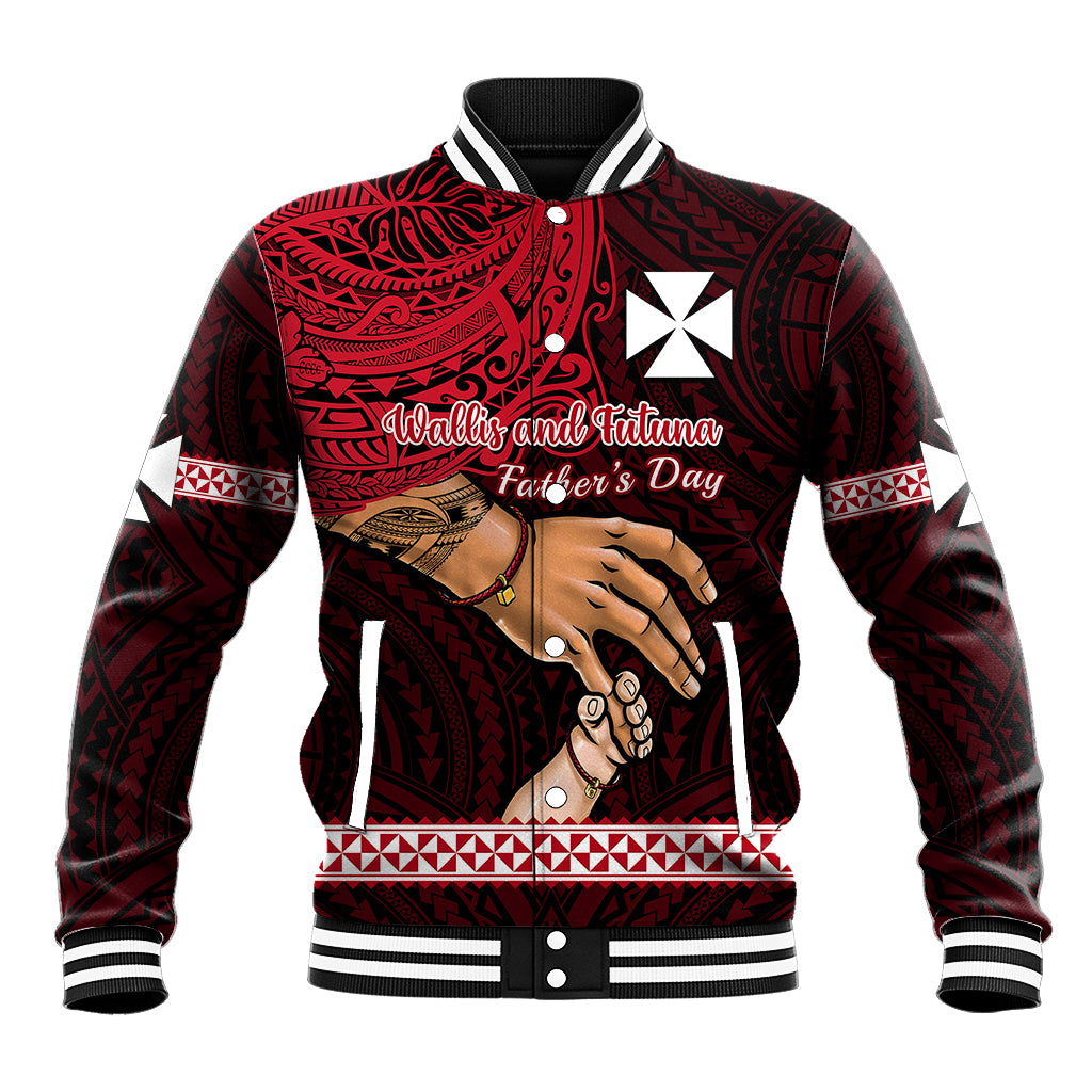 Polynesian Pride Father Day Wallis and Futuna Baseball Jacket I Love You Dad LT14 Unisex Red - Polynesian Pride