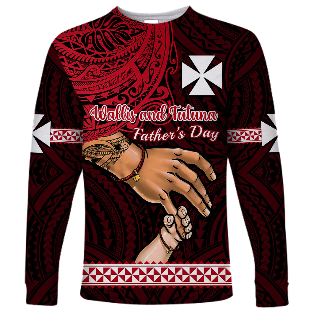 Polynesian Pride Father Day Wallis and Futuna Long Sleeve Shirt I Love You Dad LT14 Unisex Red - Polynesian Pride